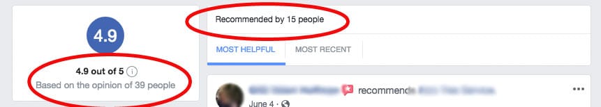 facebook number of recommendations